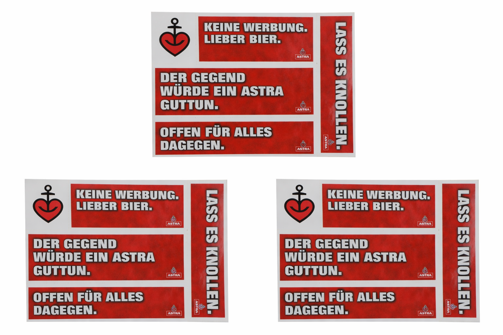 15 x Astra beer stickers, adhesive stickers, stapler, heart, anchor, Hamburg, St. Pauli