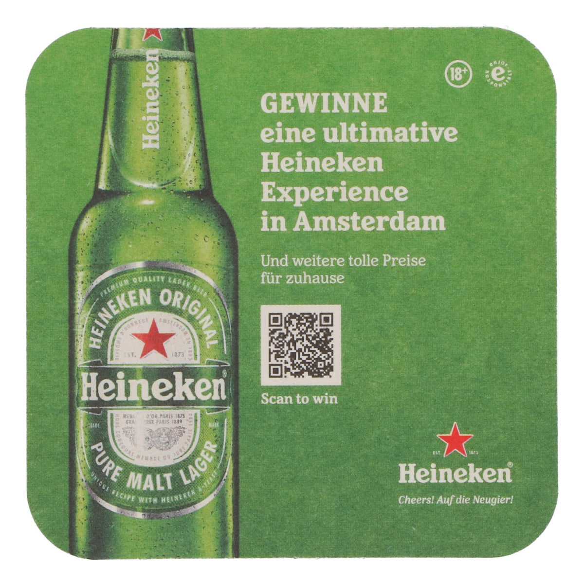 150x Heineken beer coasters, 9.3x9.3 cm "...that it's vegan?" – View 4
