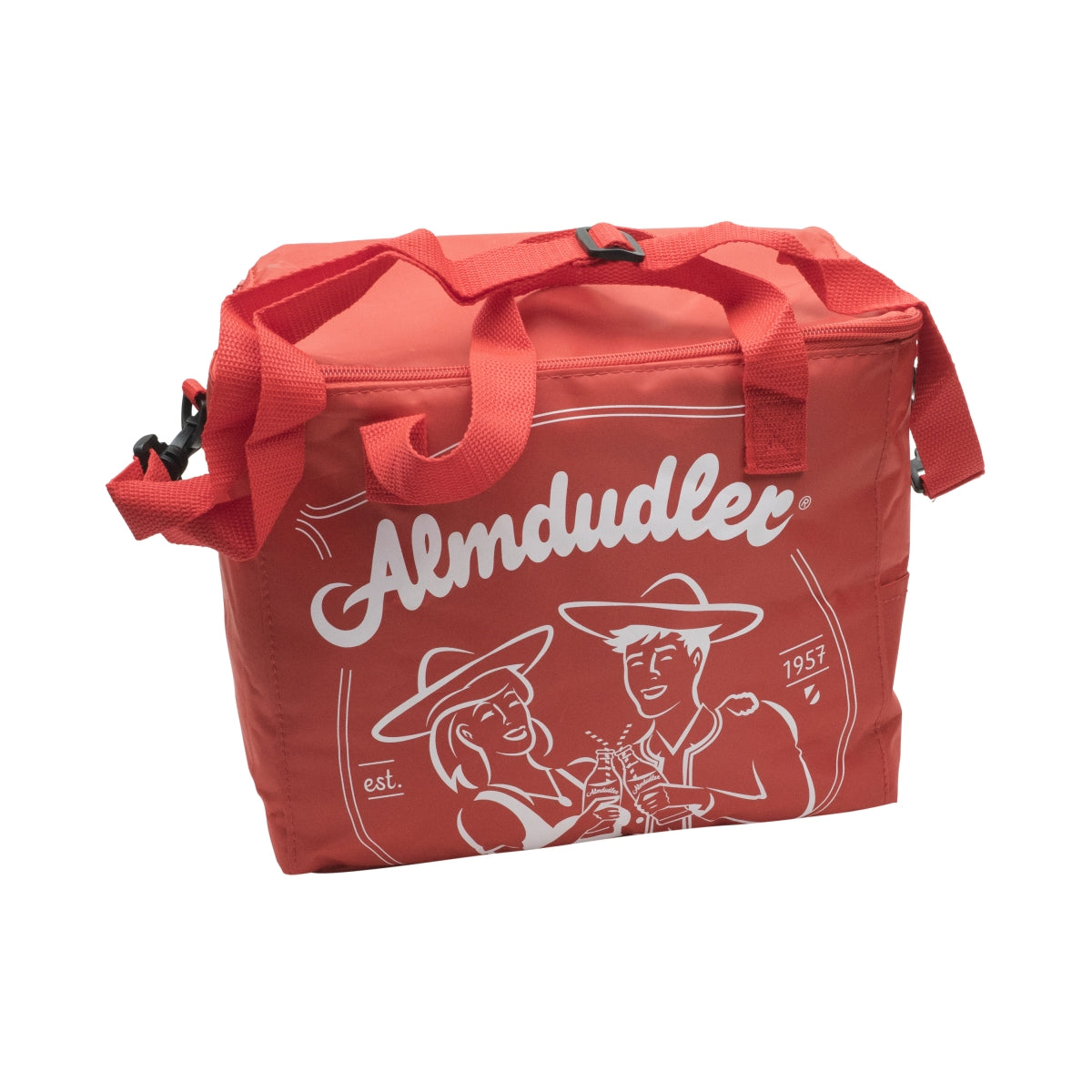 1x Almdudler soft drinks cooler bag, red