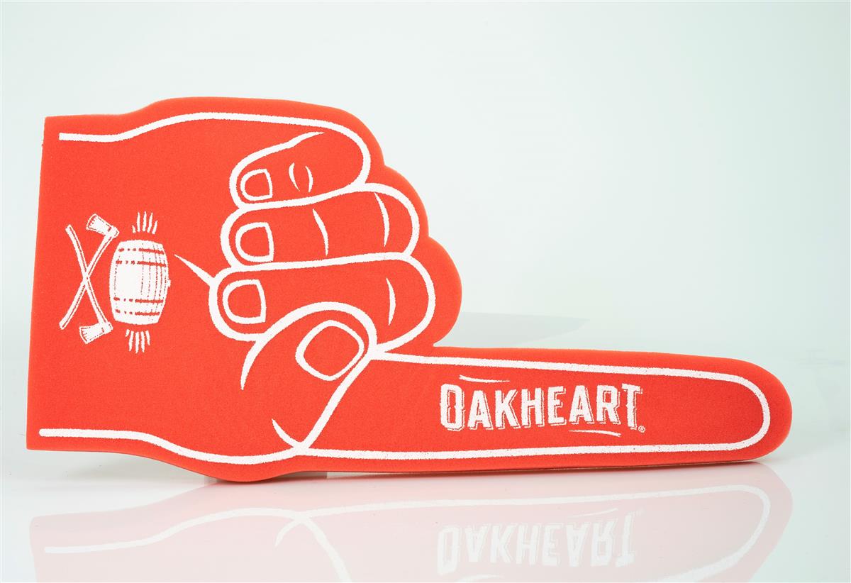 1x Bacardi Rum Foam Finger Oakheart Red 44 x 22