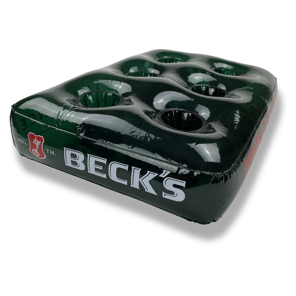 1x Becks Beer Inflatable Drink Holder Pool Green
