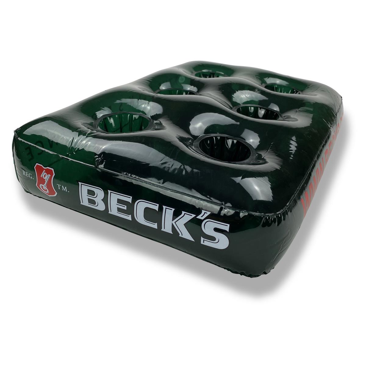 1x Becks Beer Inflatable Drink Holder Pool Green