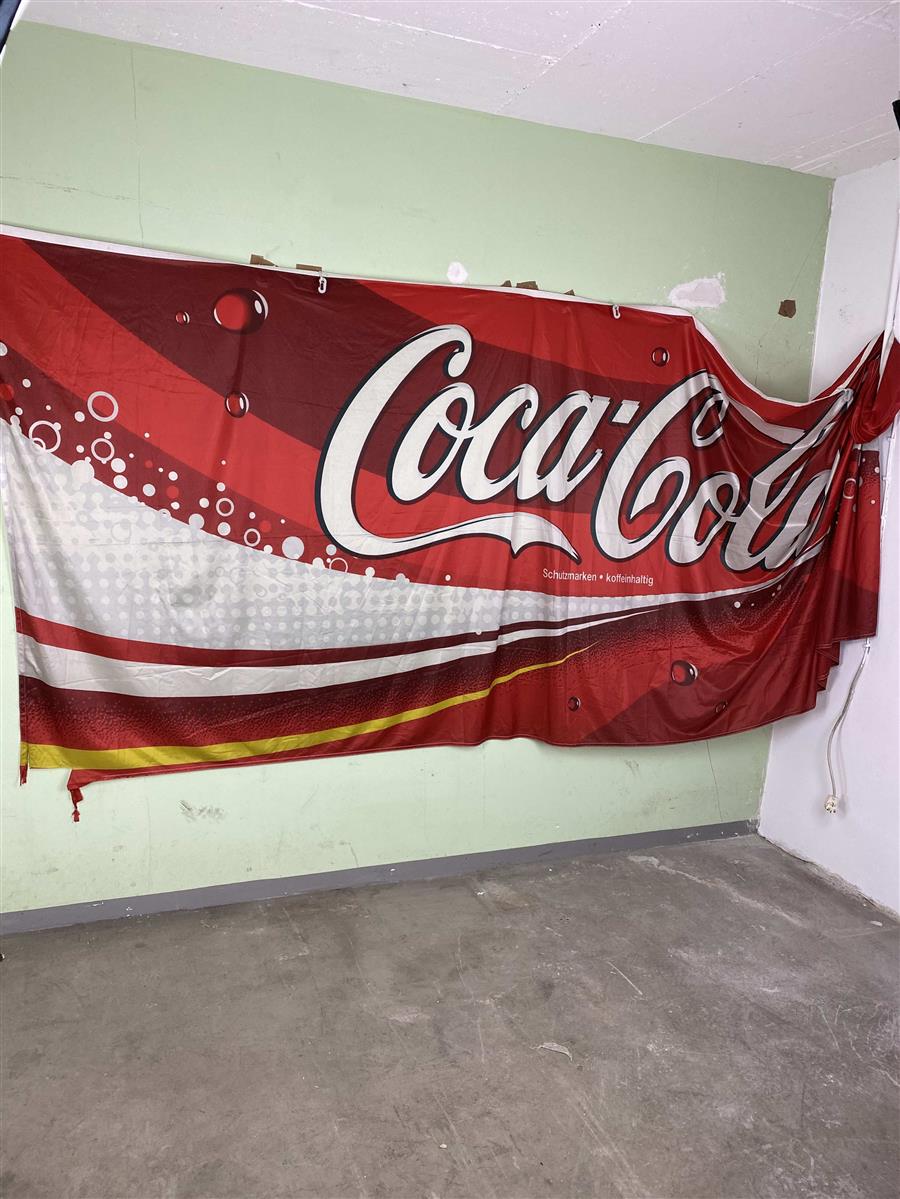 1x Coca Cola soft drinks flag banner 400x 150 lettering
