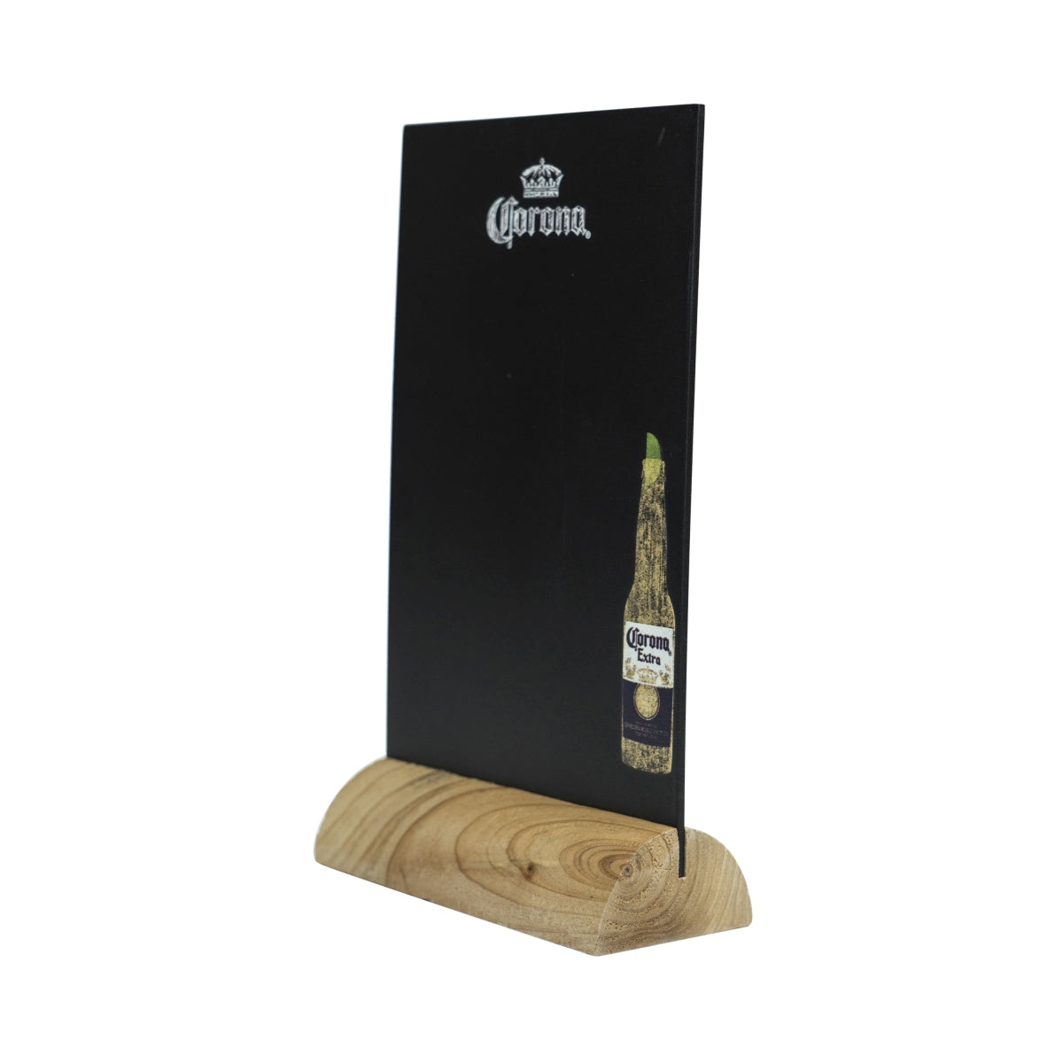 1x Corona beer table display chalkboard, small, wooden base with metal clips – View 3
