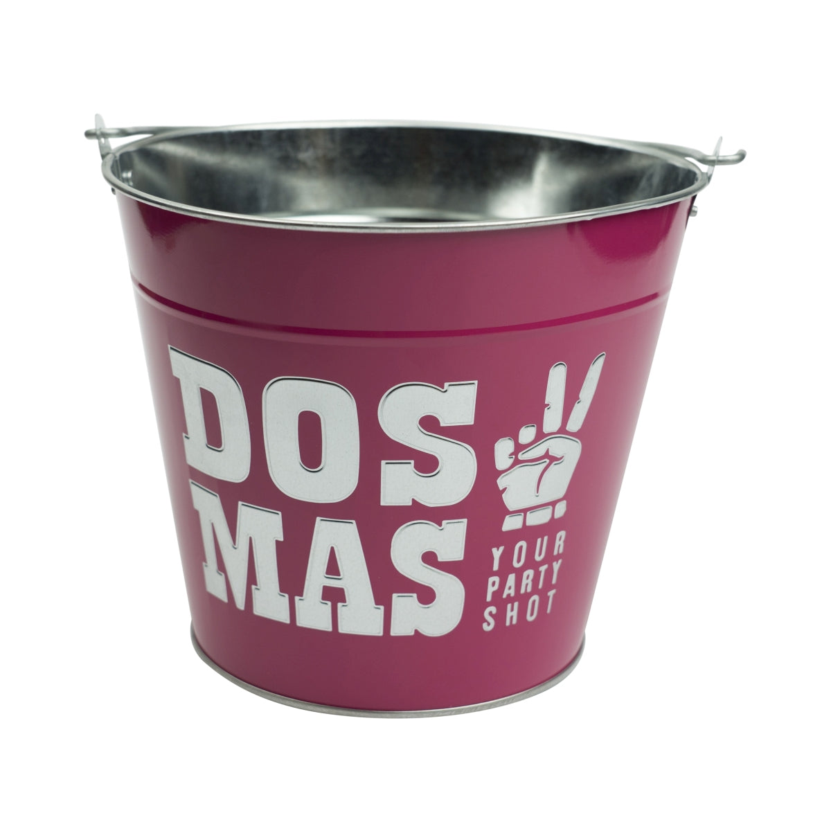 1x Dos Mas liqueur cooler metal bucket, pink, 10 l