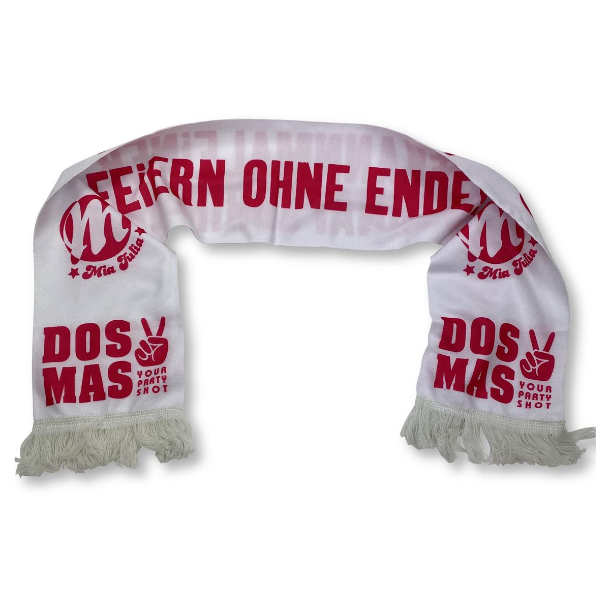1x Dos Mas liqueur scarf, white and pink