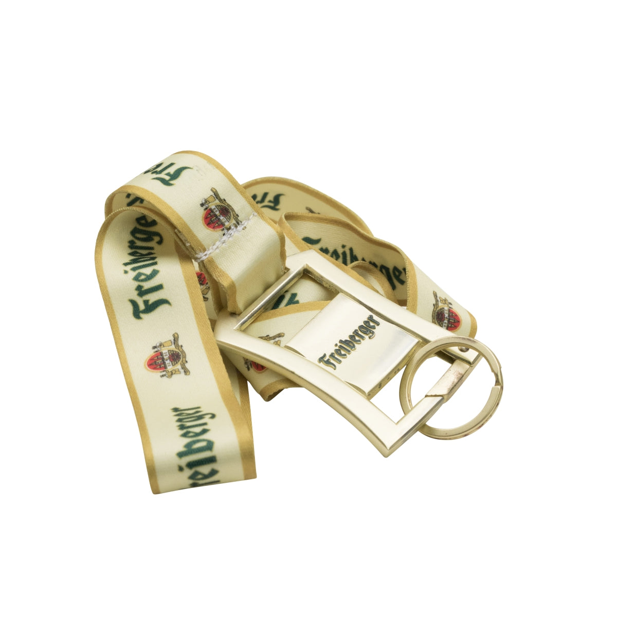 1x Freiberger beer lanyard, yellow with gold carabiner