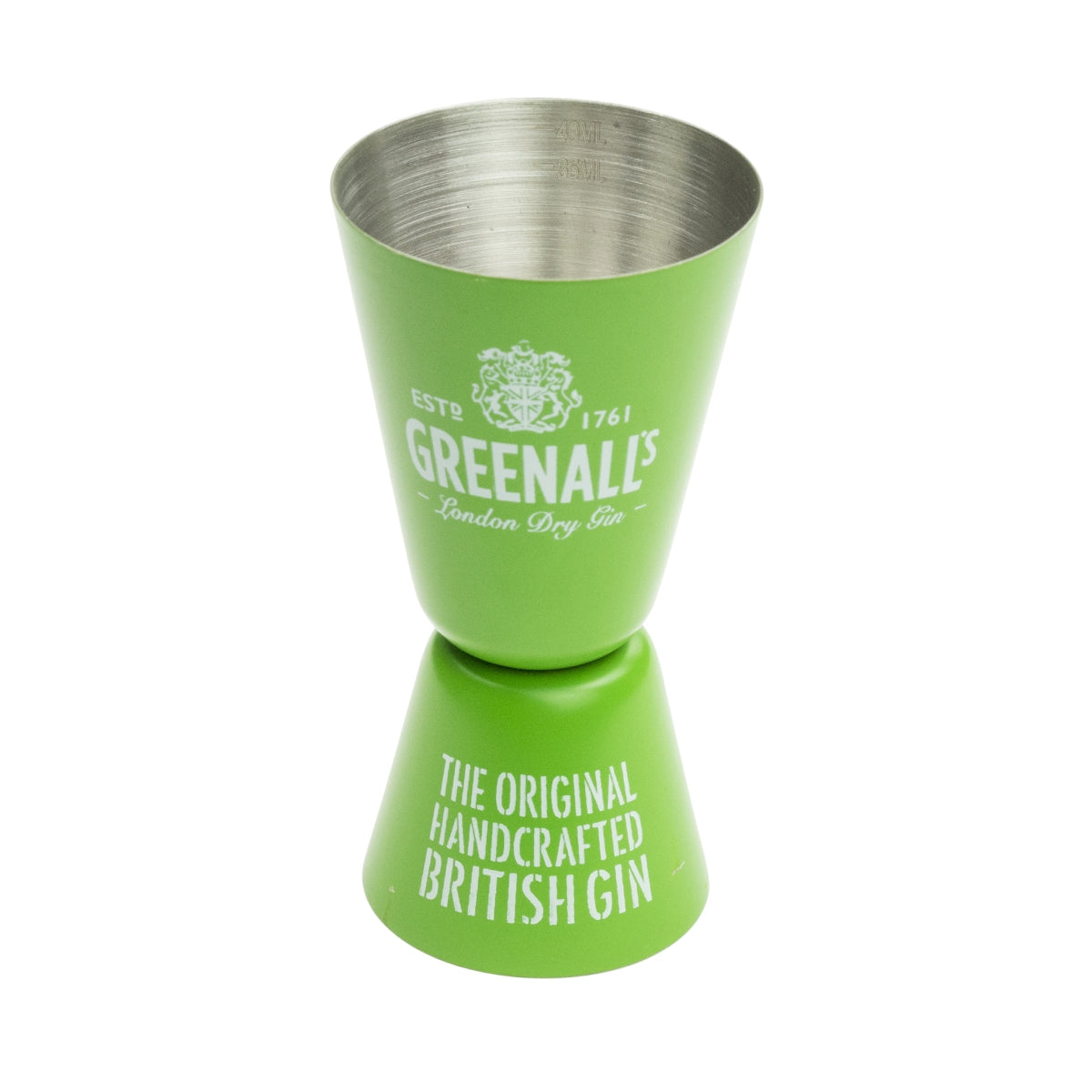 1x Greenalls Gin Measuring Cup Jigger Green 2/4cl