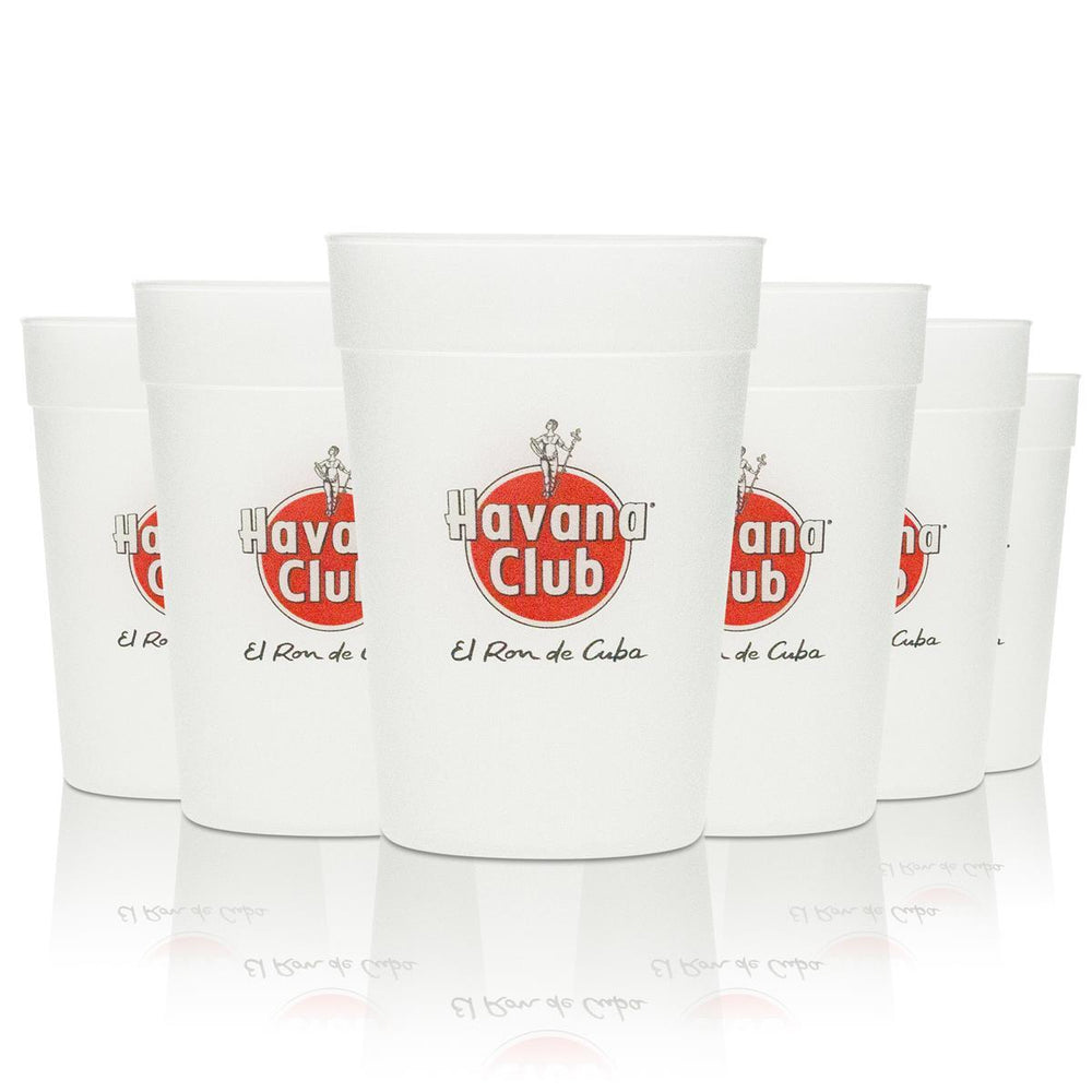 6x Havana Club Rum Cup, hard plastic, reusable, 0.3 l