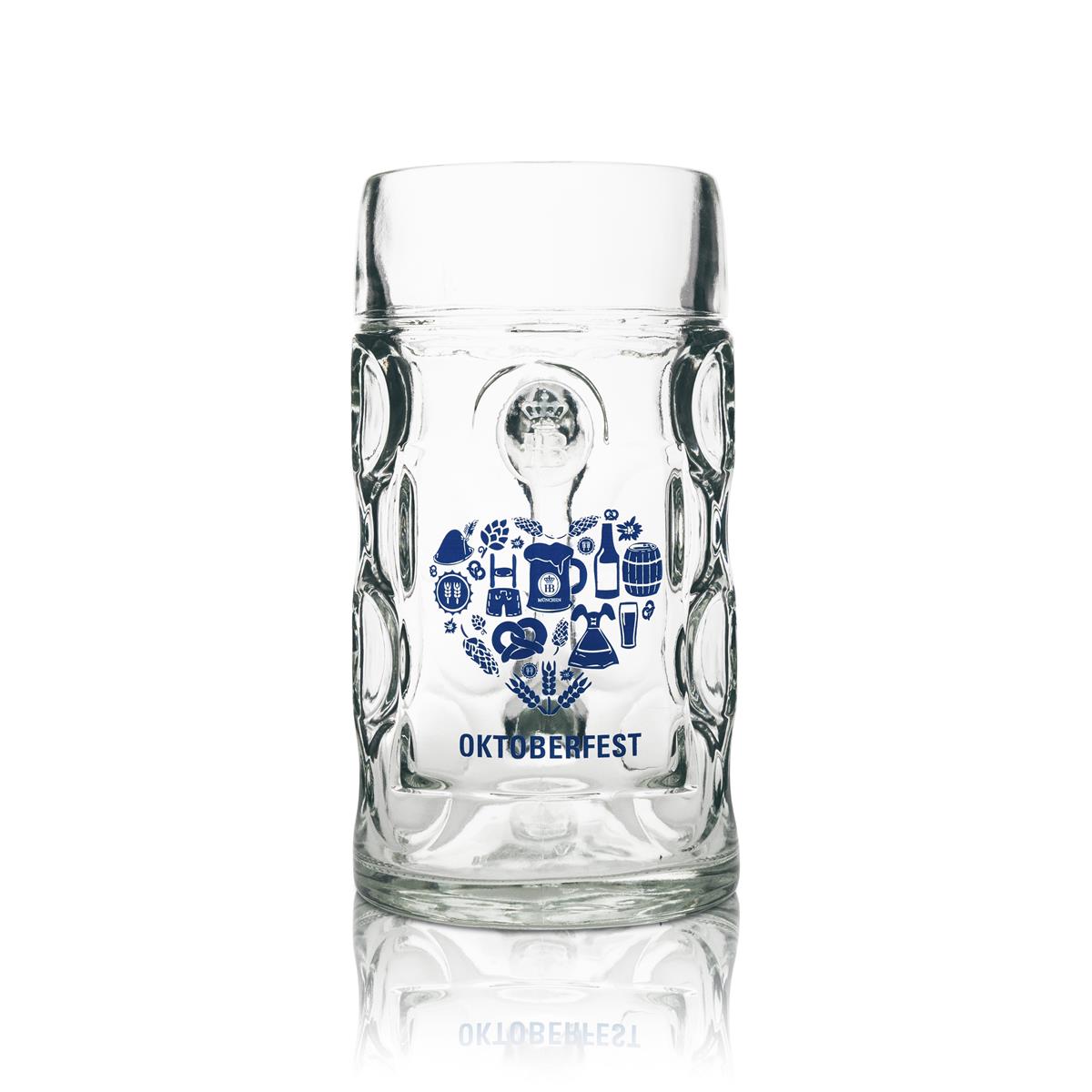 1x Hofbräu Munich beer glass 1l beer mug Oktoberfest version