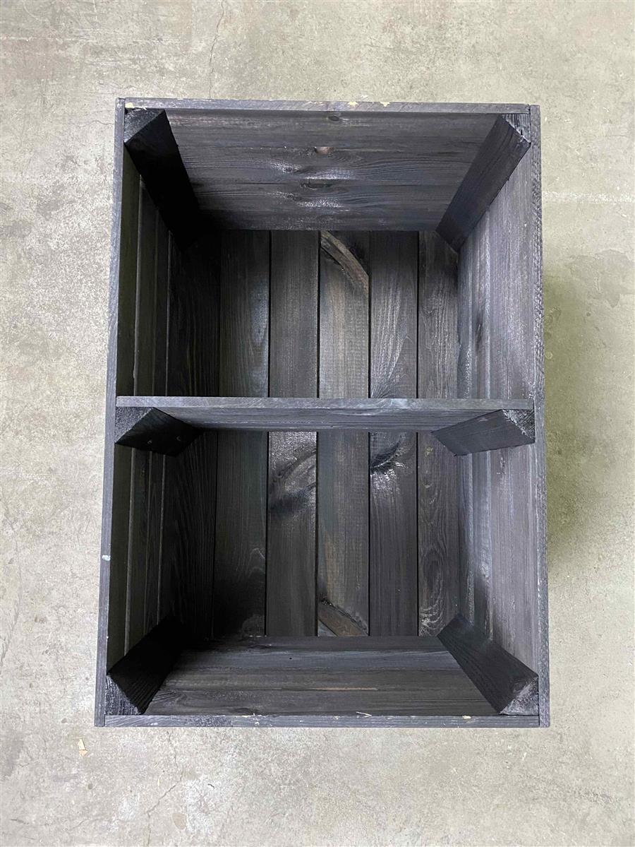 1x Jack Daniels whiskey side table wooden crate black printed – View 2