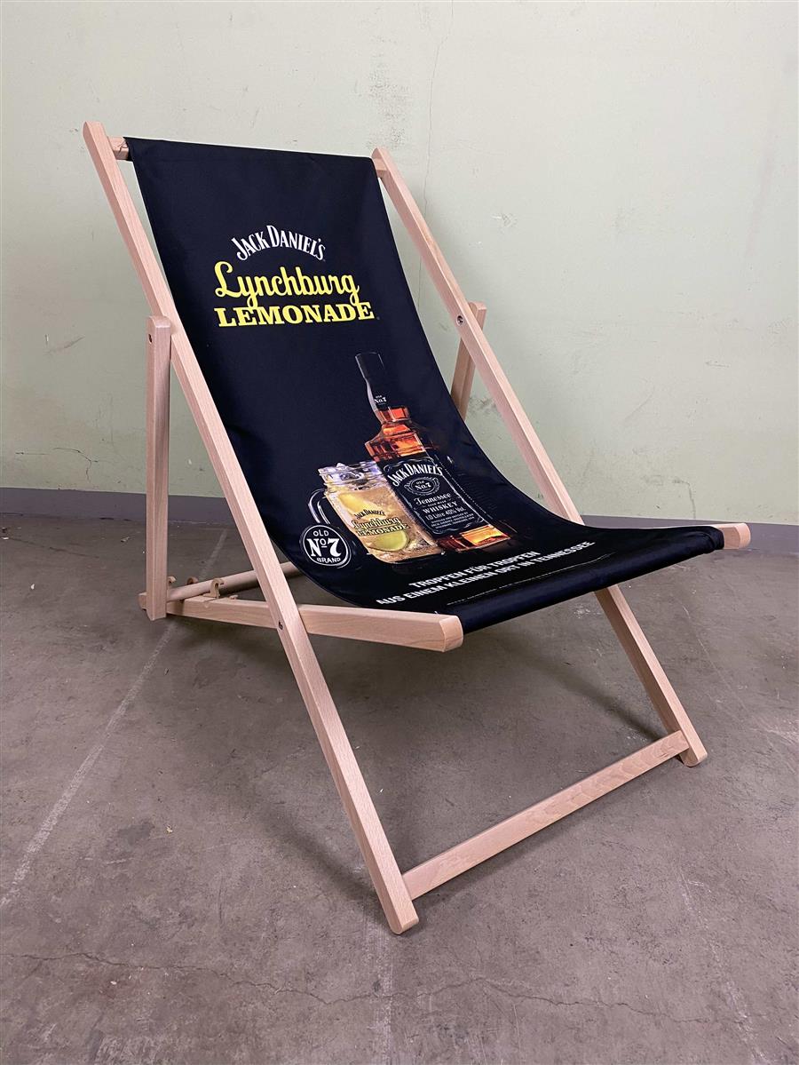 1x Jack Daniels Whiskey deck chair Lynchburg Lemonade black