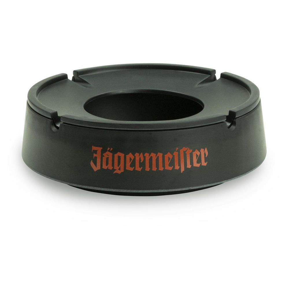1x Jägermeister liqueur ashtray, plastic, black