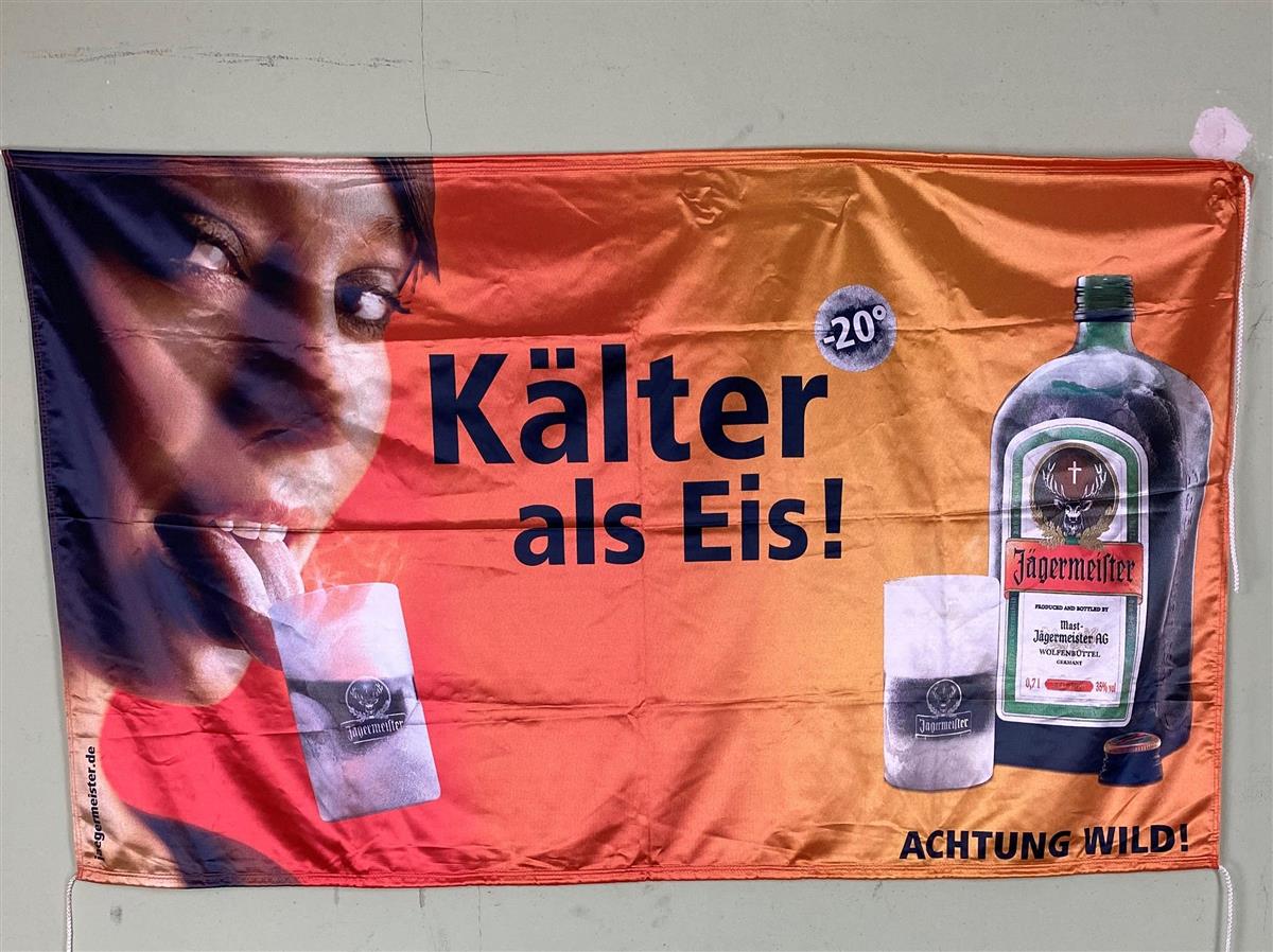 1x Jägermeister Liqueur Flag Colder than Ice 150 x 90 cm