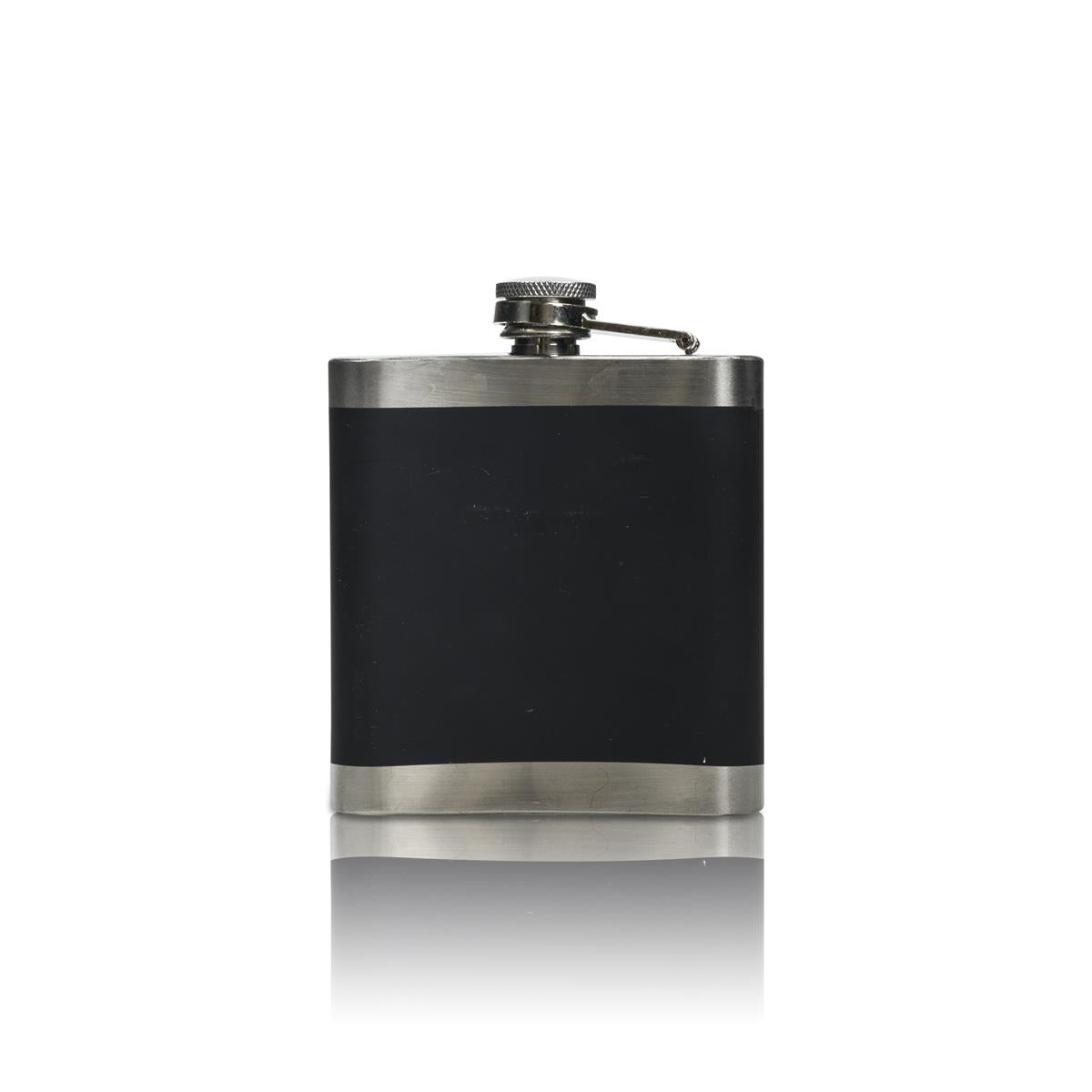 1x Jägermeister liqueur hip flask, black metal – View 3