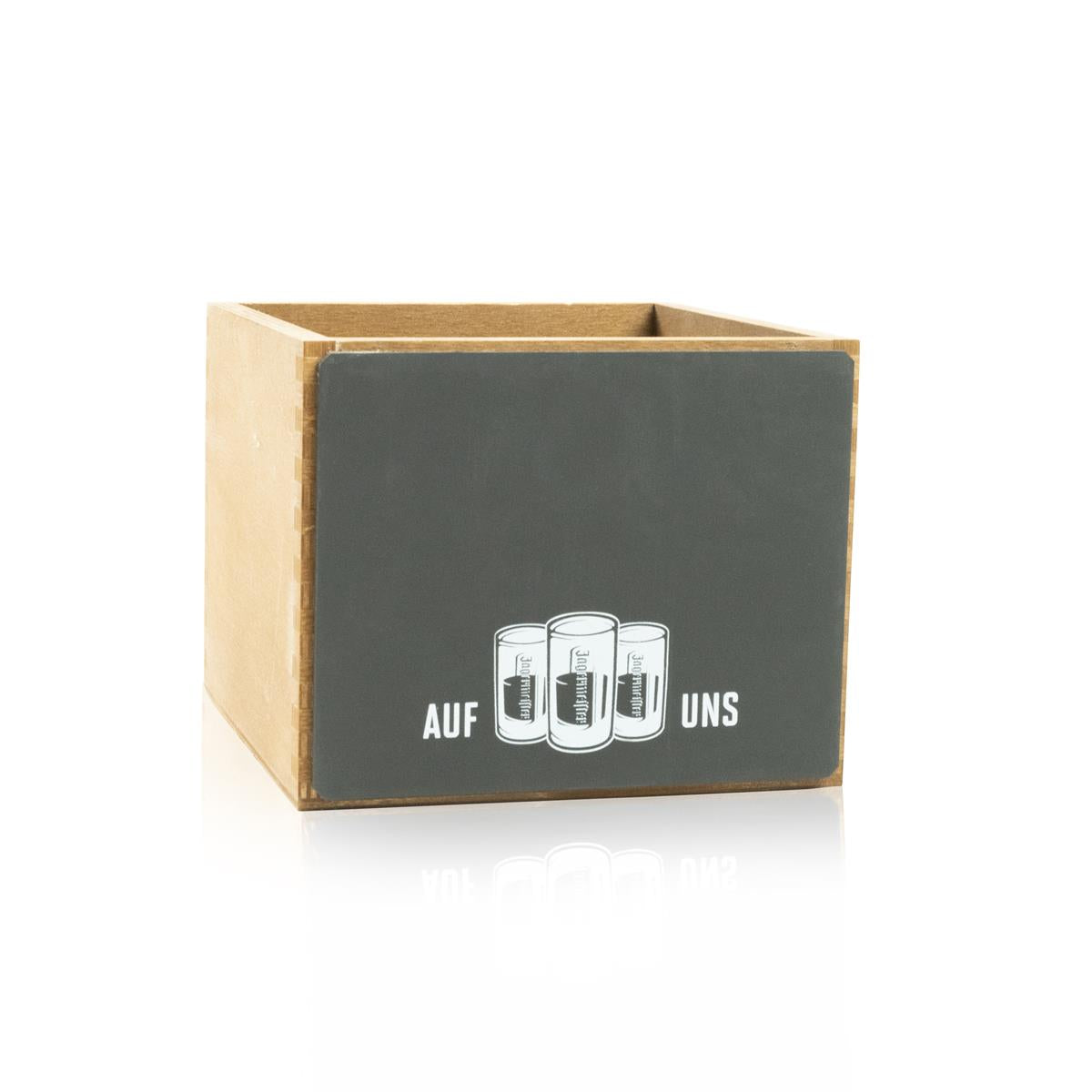 1x Jägermeister liqueur wooden box with chalkboard