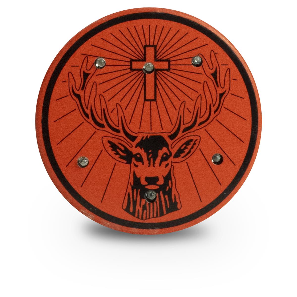 1x Jägermeister liqueur LED pin badge, orange