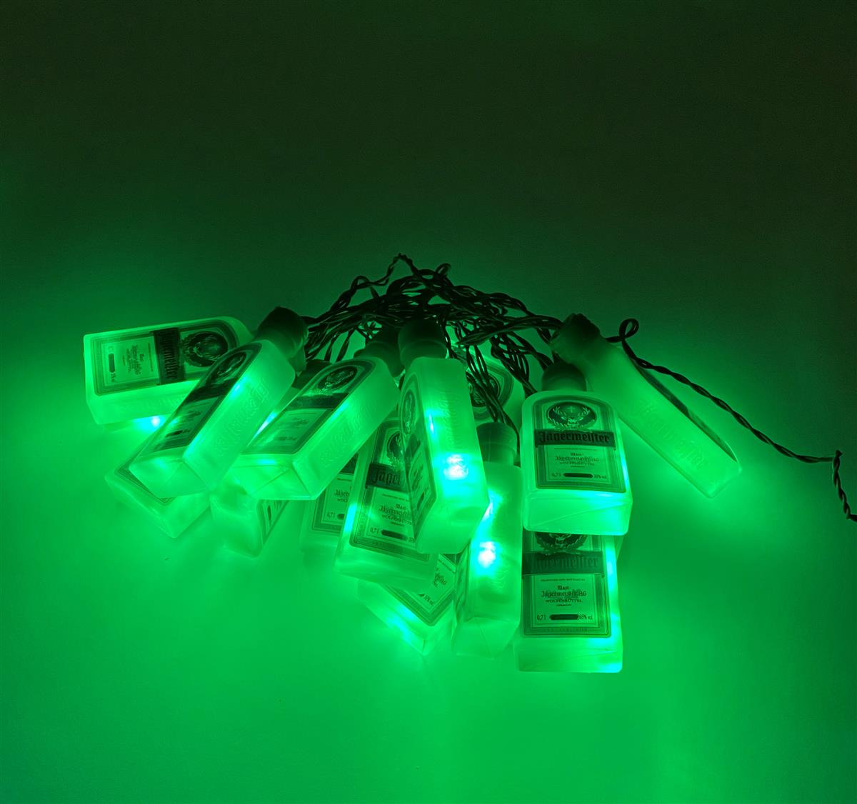 1x Jägermeister liqueur fairy lights mini bottles green – View 2