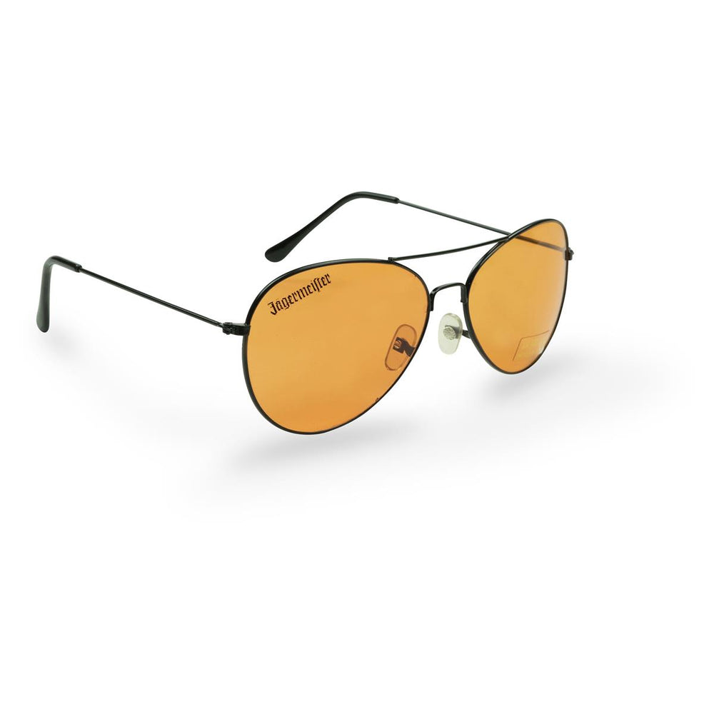 1x Jägermeister liqueur sunglasses, retro orange aviator style