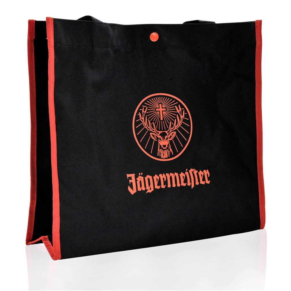 1x Jägermeister liqueur bag carrier bag, fabric, black/orange