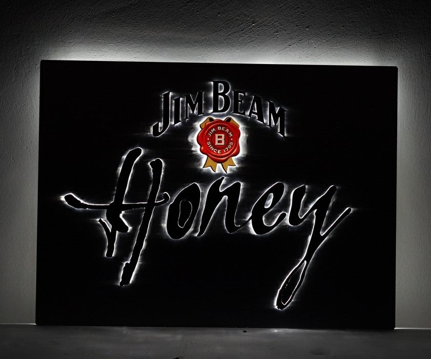 1x Jim Beam Whiskey Neon Sign Honey 50 x 35