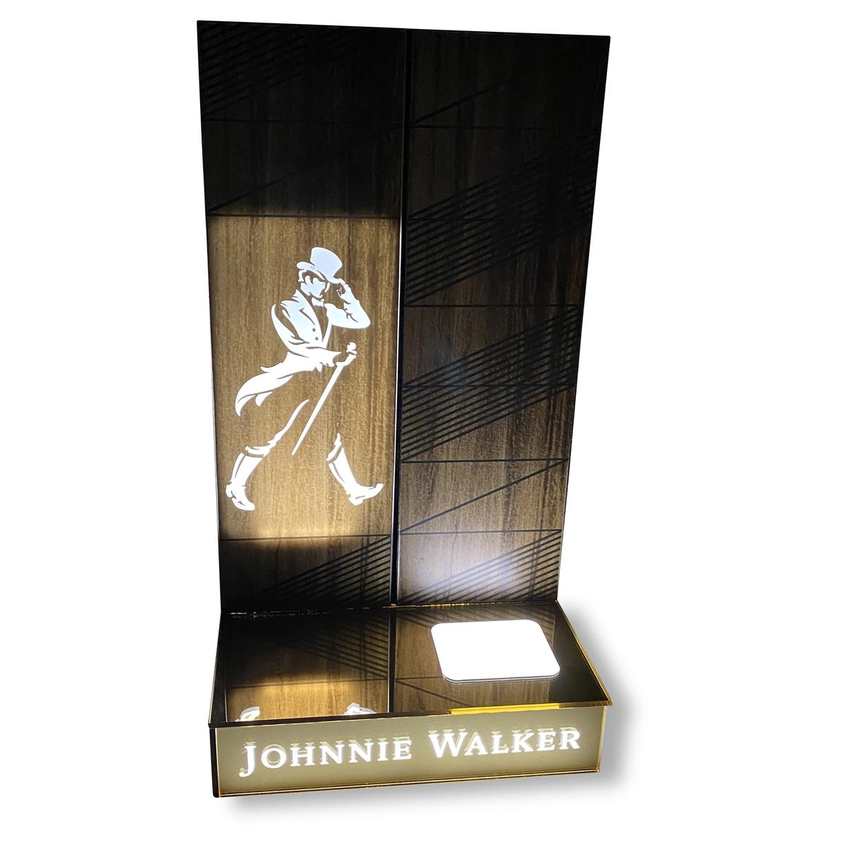 1x Johnnie Walker Whiskey Glorifier 1 bottle in wood look with gold – View 4