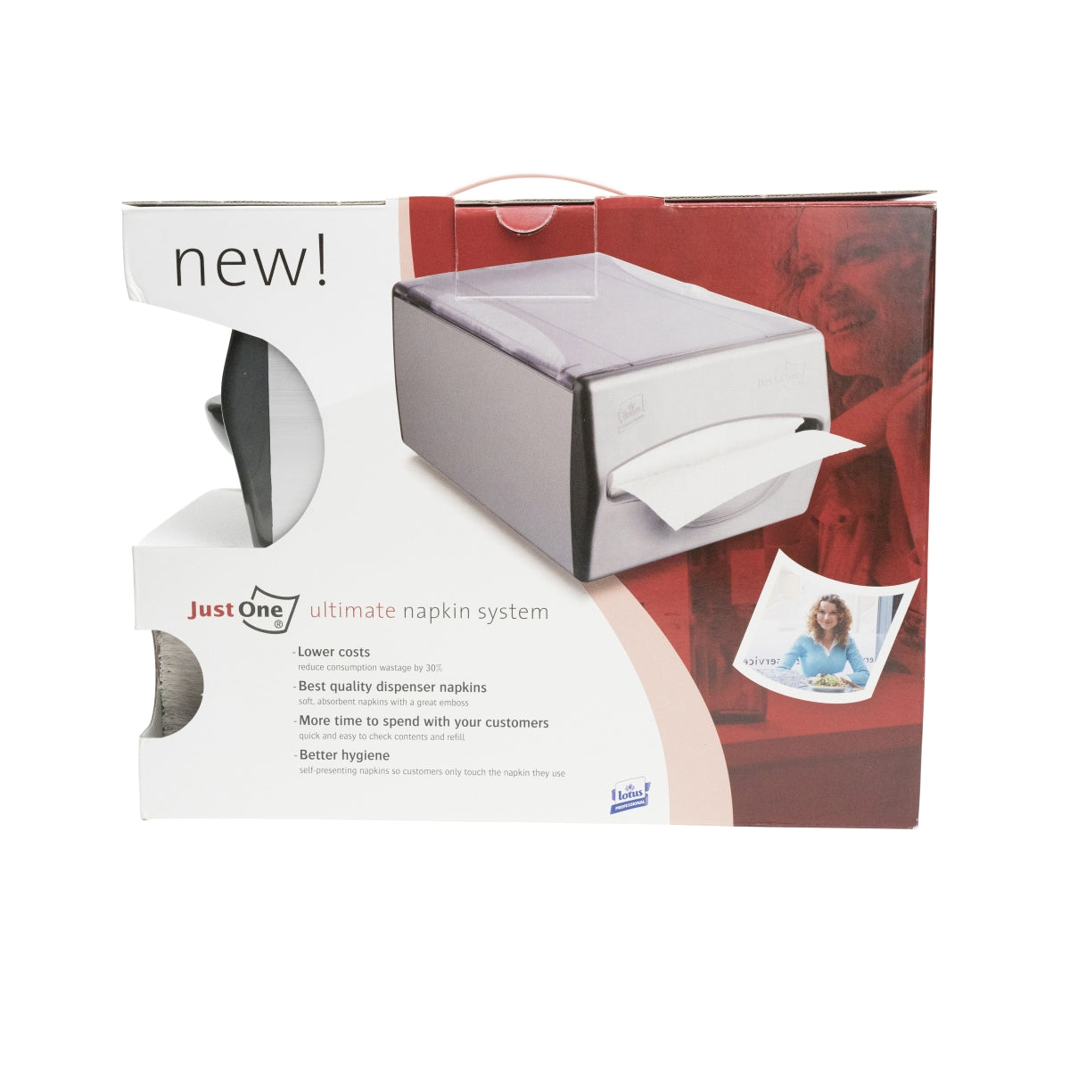 1x Just One Lotus Napkin Dispenser Ultimate Napkin System + 600 napkins
