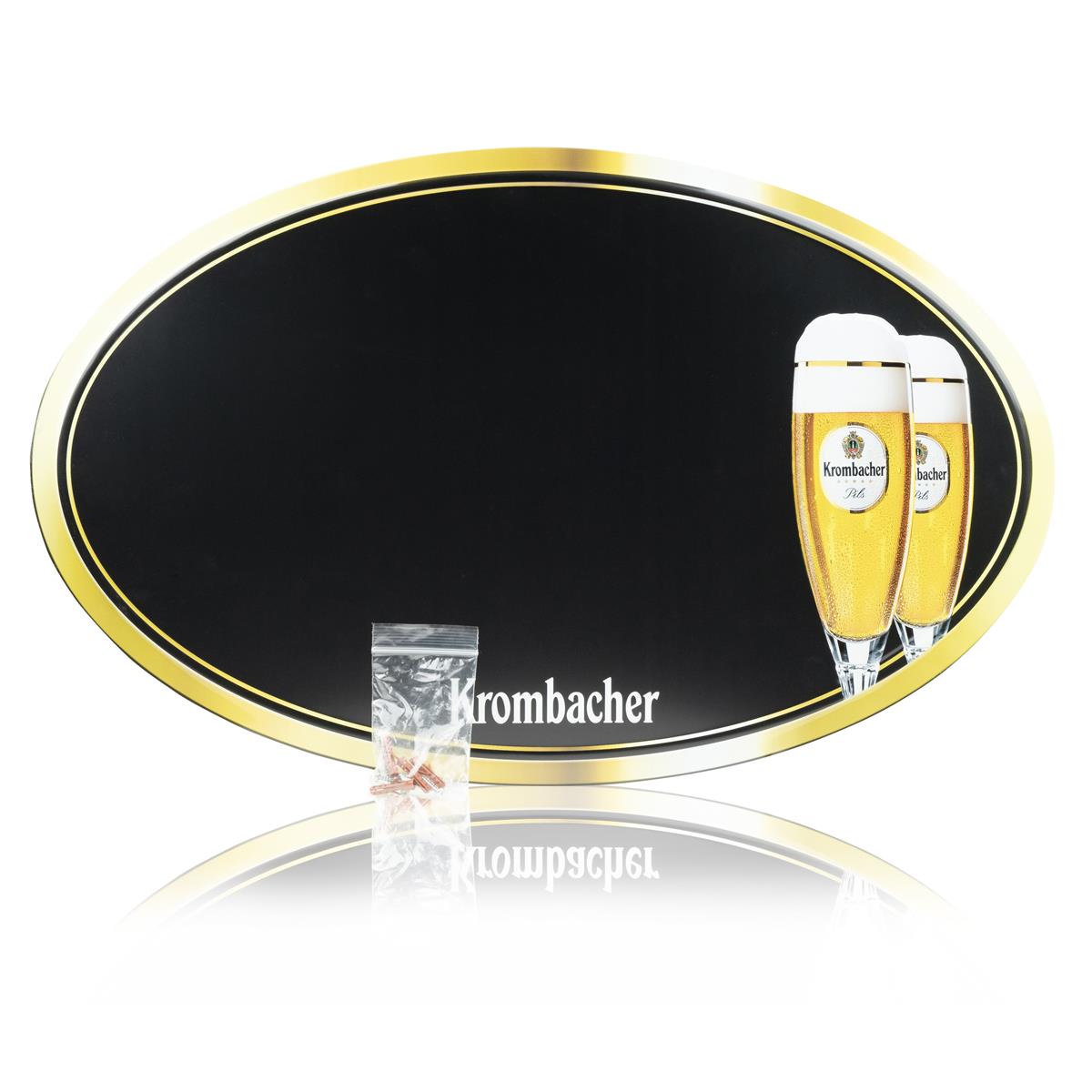 1x Krombacher beer tin, thin, round, 70x44 – View 2