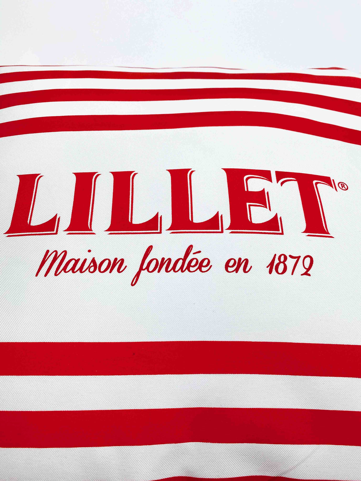 1x Lillet liqueur cushion, small, approx. 30x30x10cm, red/white – View 3