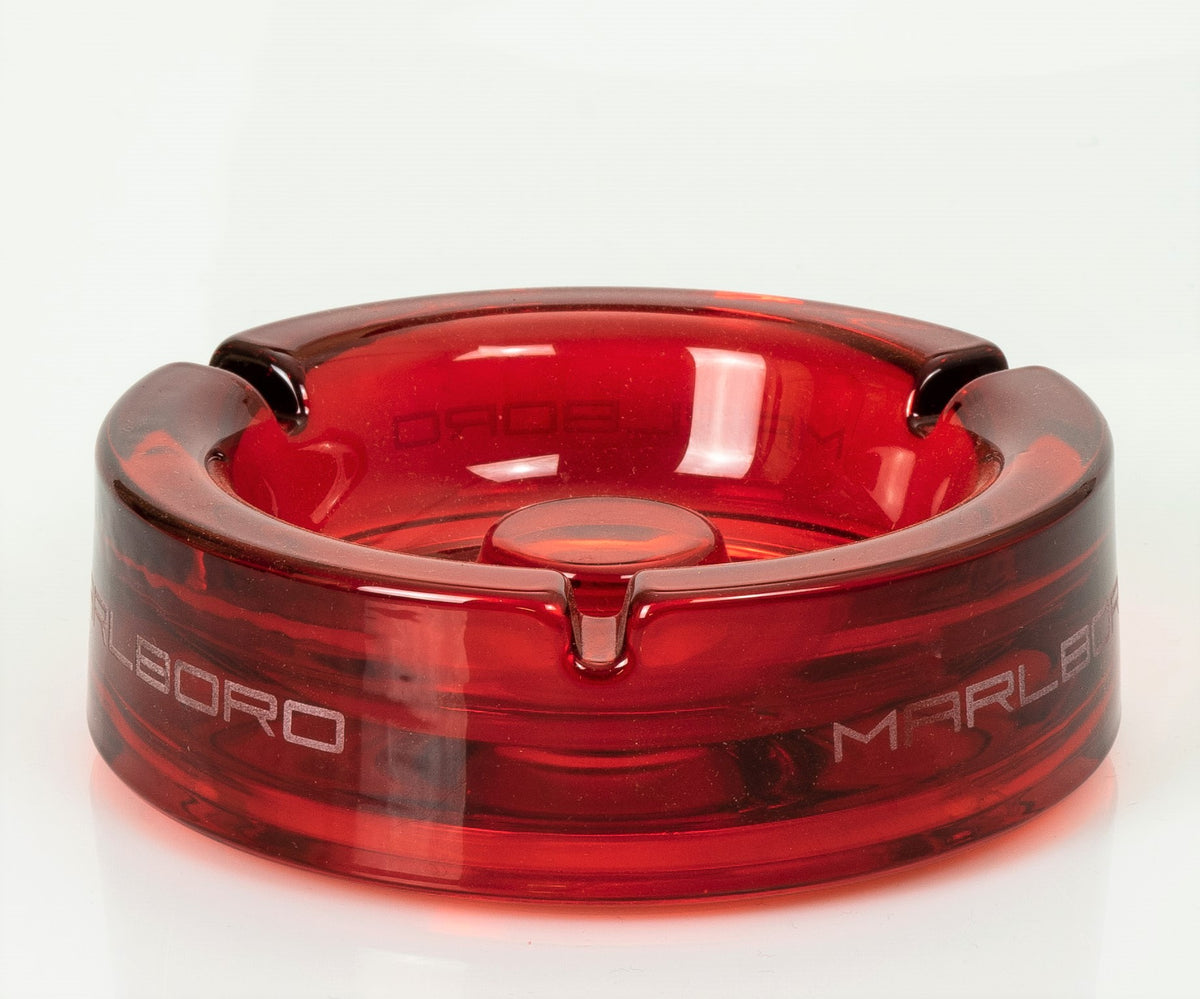 1x Marlboro cigarette ashtray, red glass – View 4