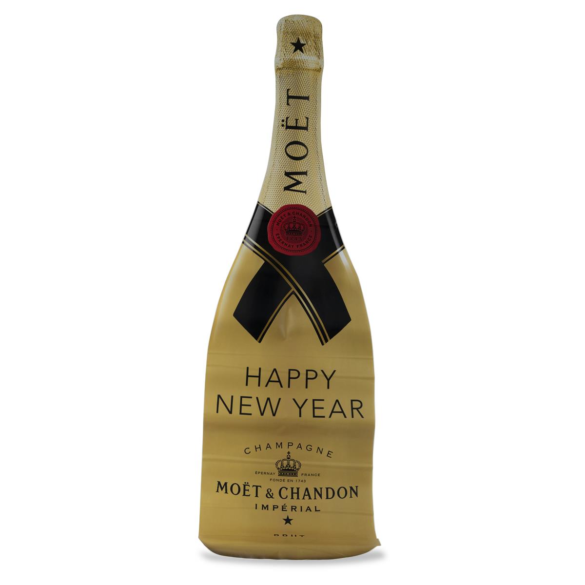 1x Moët & Chandon Champagne XL sticker Moët Gold bottle Happy New Year 150 x 45
