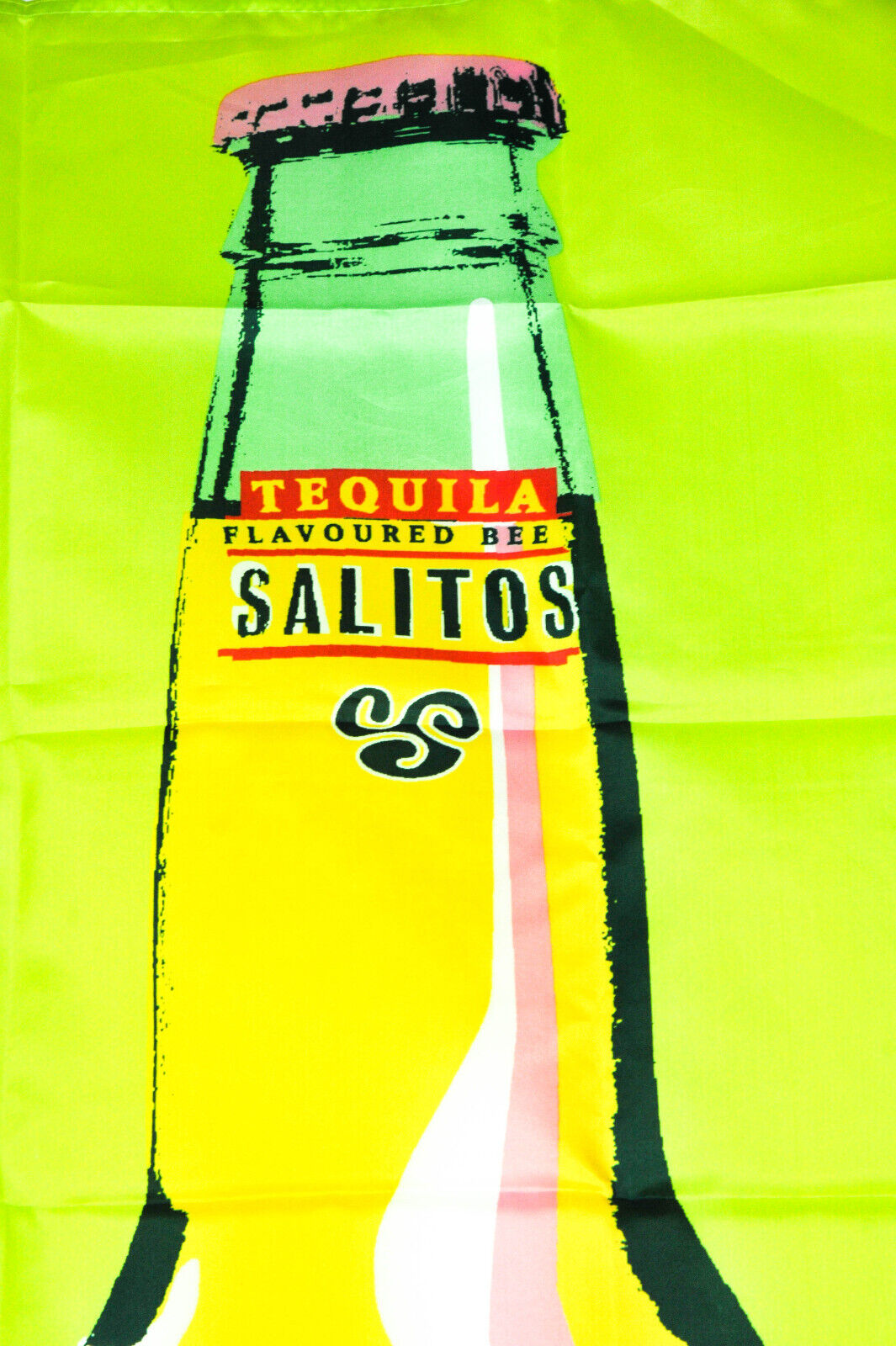 1x Salitos beer flag banner with bottle, neon green, 95 x 140 cm – View 3