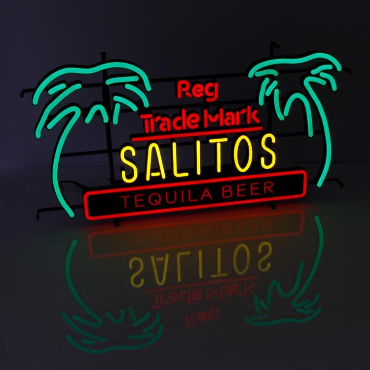 1x Salitos Beer LED Sign Palm Trees Neon 90 x 10 x 54