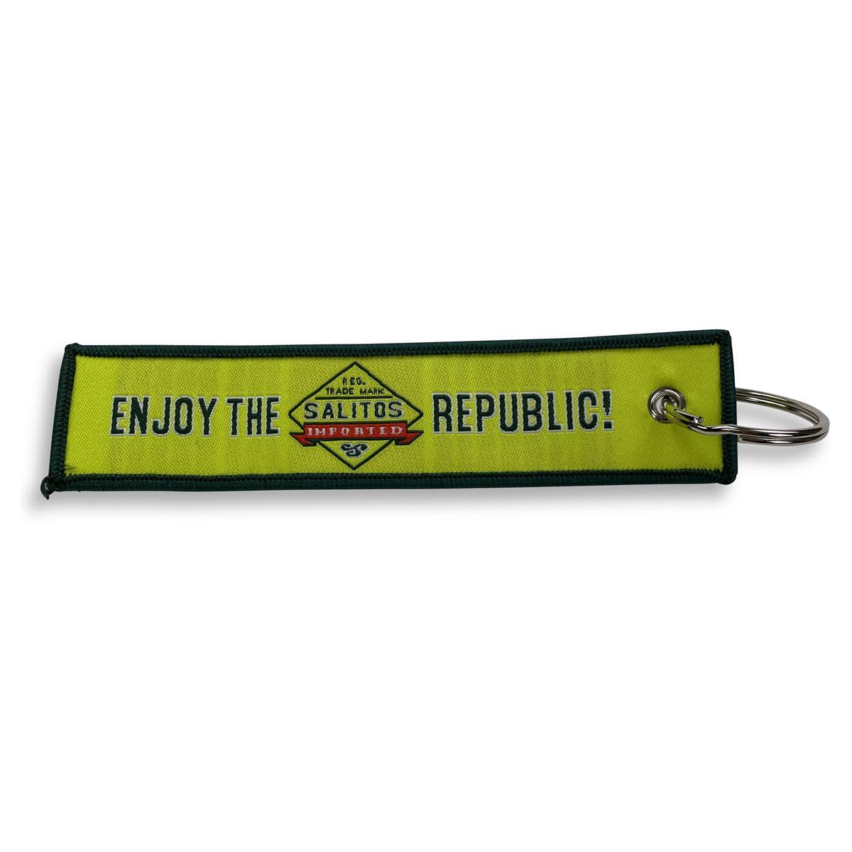 1x Salitos beer key ring with green fabric strap