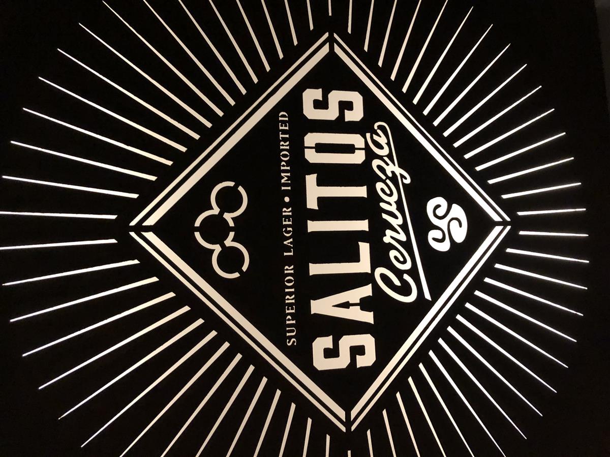 1x Salitos beer advertising sign XL rust look – View 3