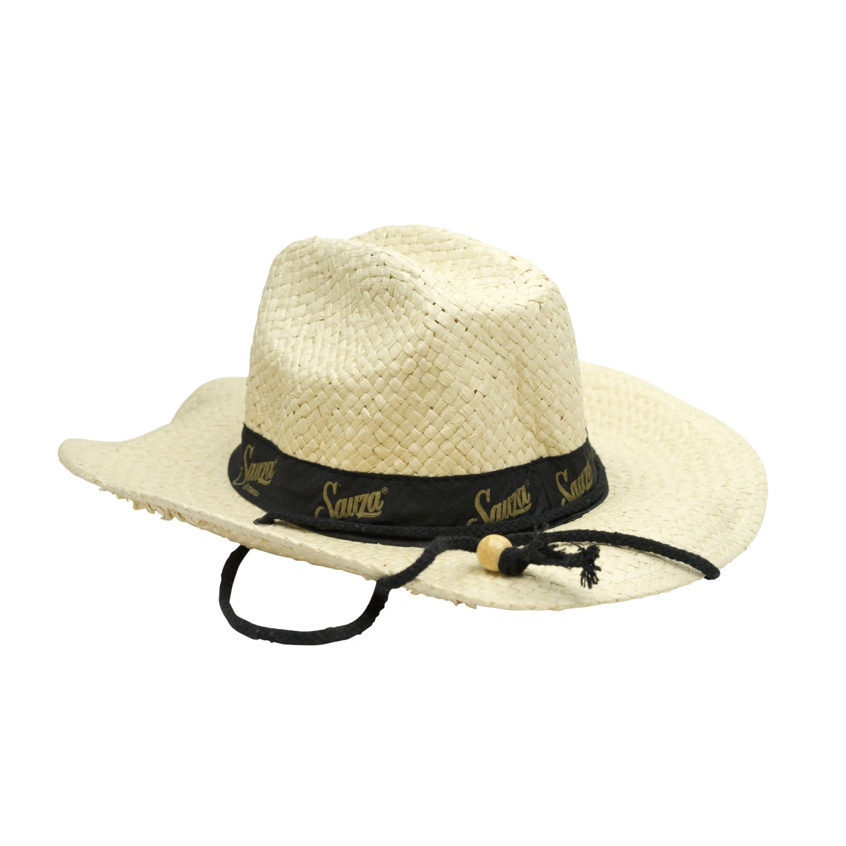 1x Sauza Tequila Straw Hat Natural Black Band/String with Pearl – View 2