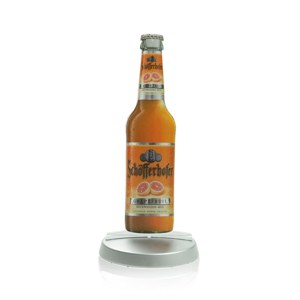 1x Schöfferhofer beer table display in grape bottle shape