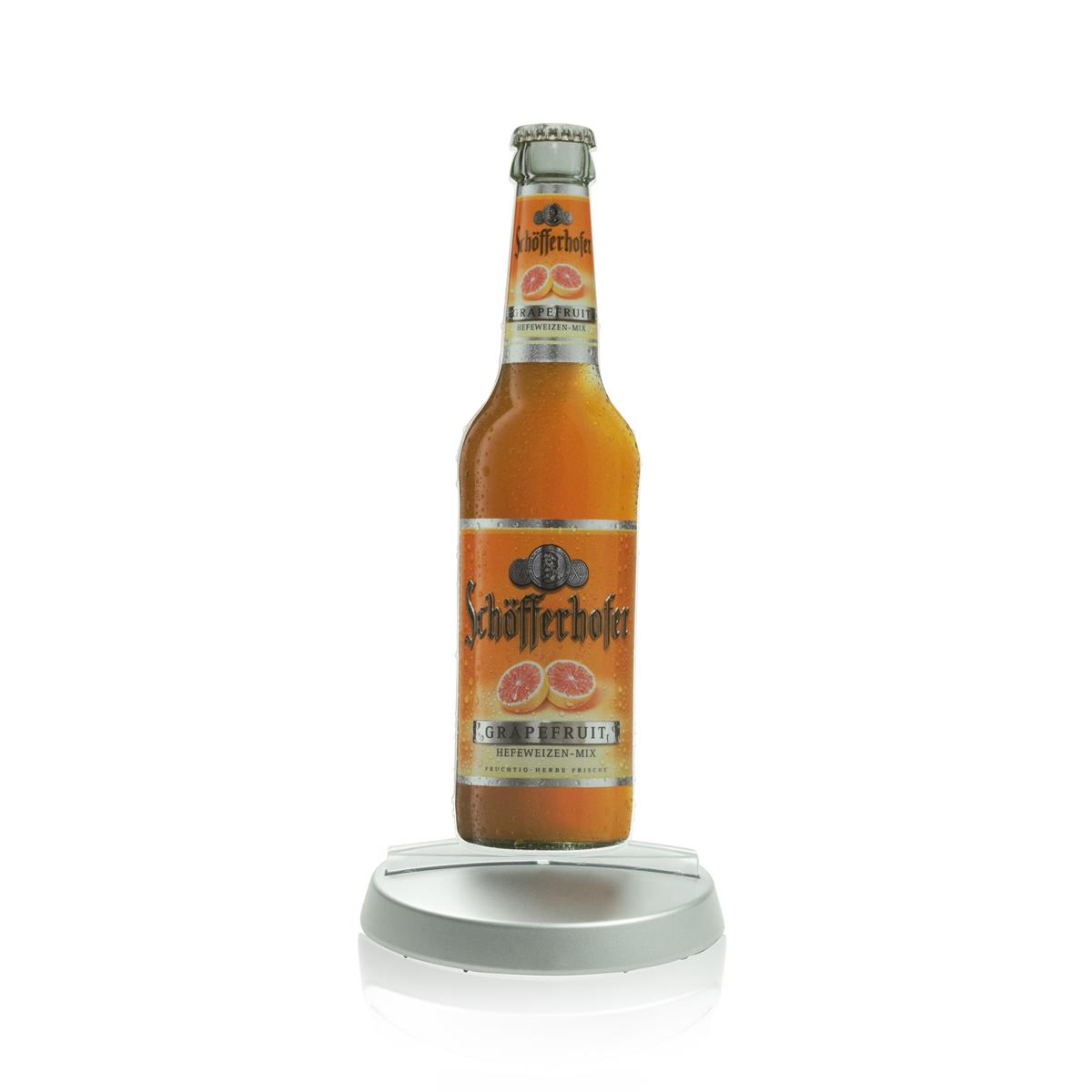 1x Schöfferhofer beer table display in grape bottle shape