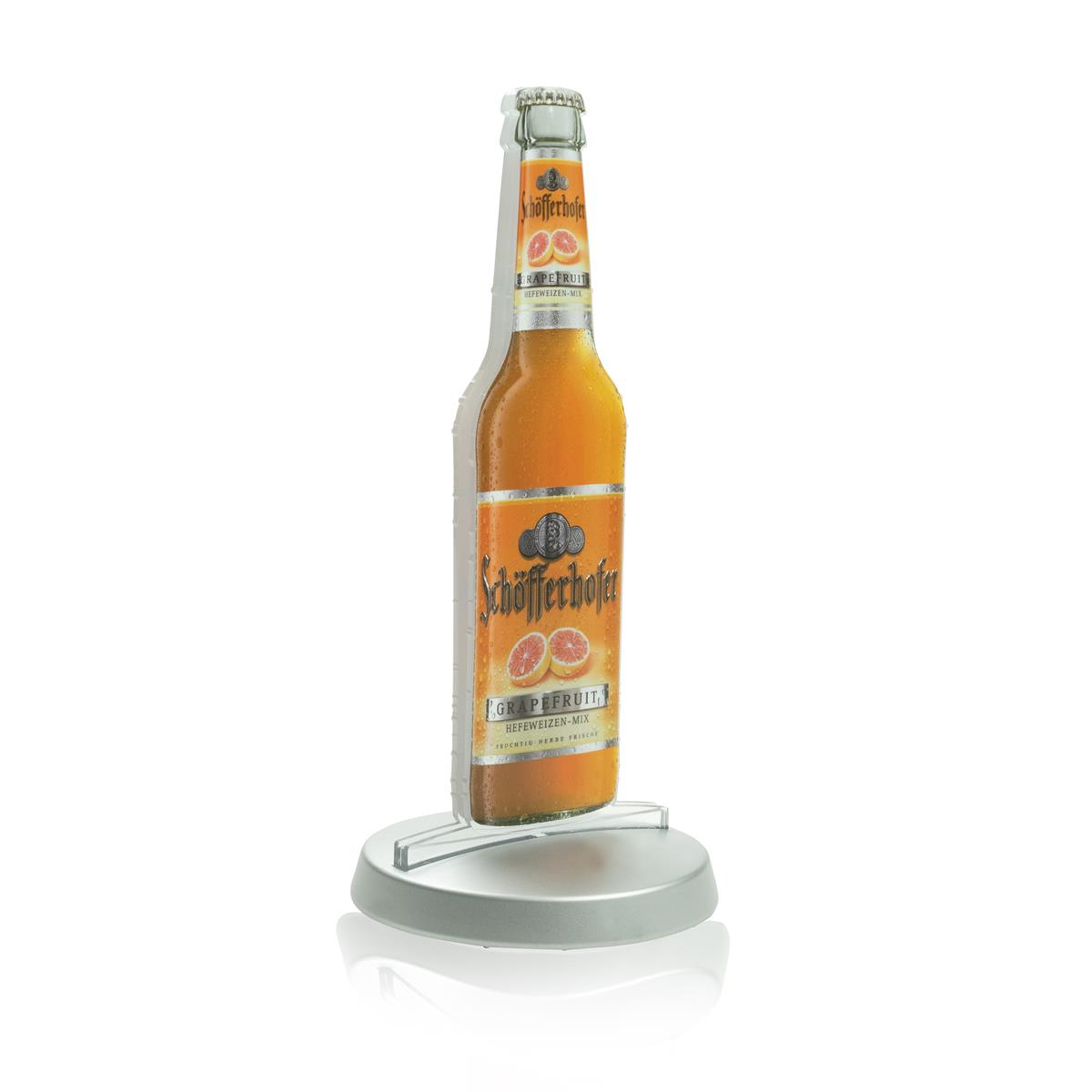 1x Schöfferhofer beer table display in grape bottle shape – View 2