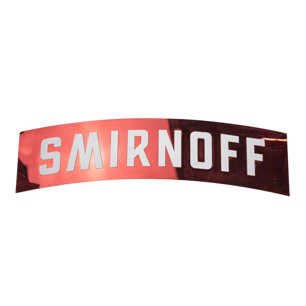 1x Smirnoff Vodka neon sign, red curved logo in white