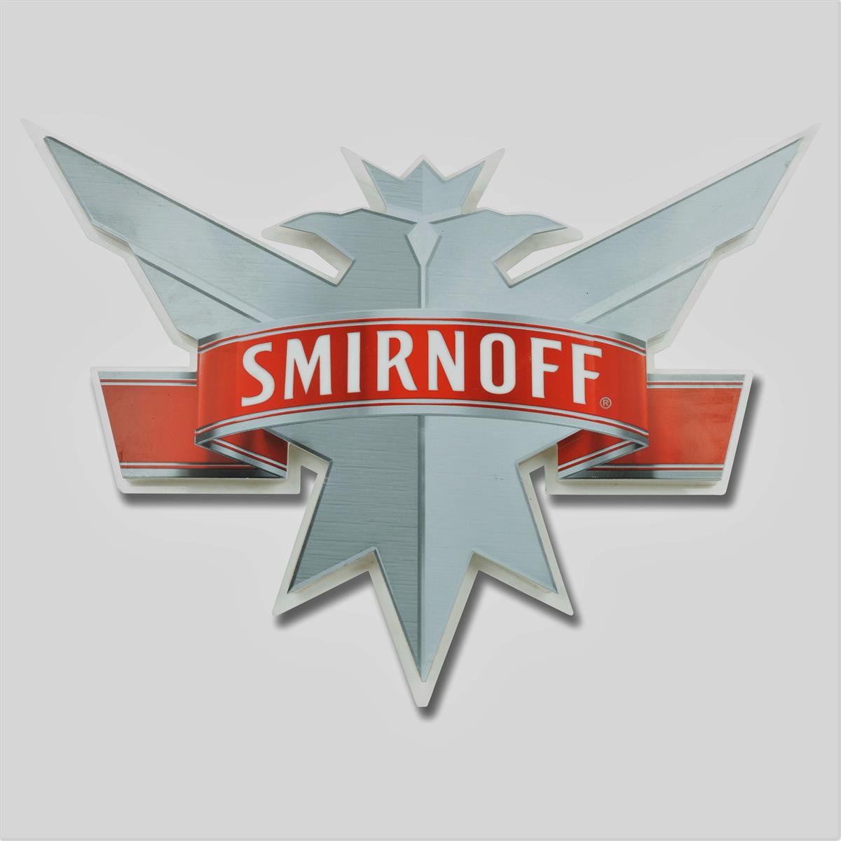 1x Smirnoff Vodka sign, defective neon sign, eagle, silver