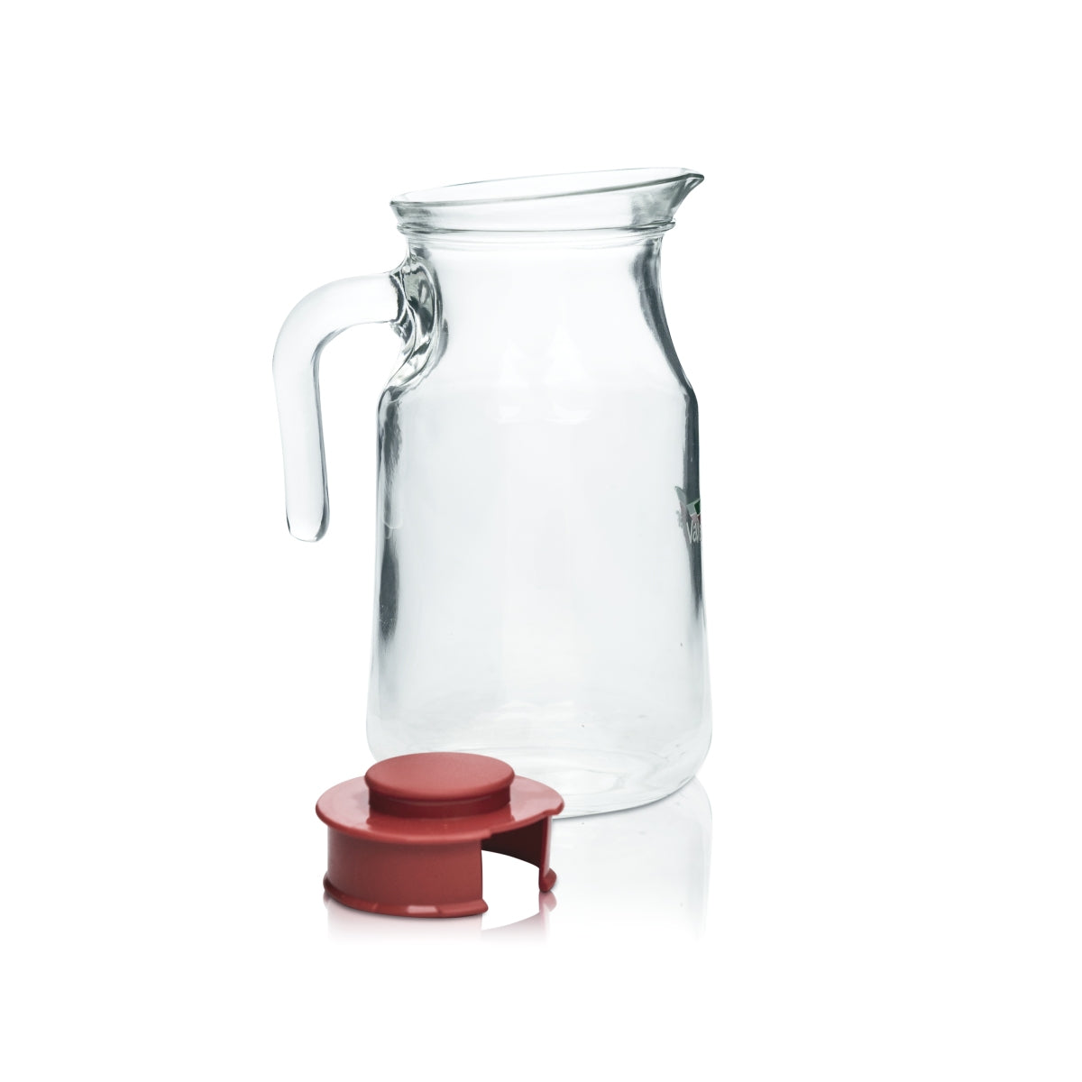 1x Vaihinger juice carafe 1L red lid jug pourer pot bar drinks glasses – View 3