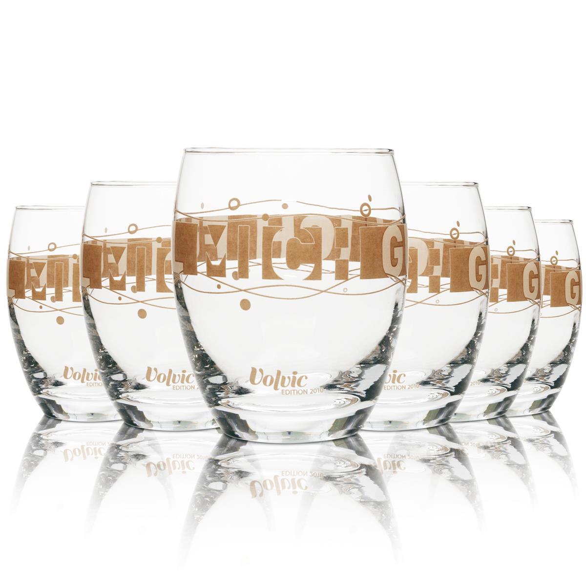 1x Volvic Water Glass Edition 2010 Tumbler brown