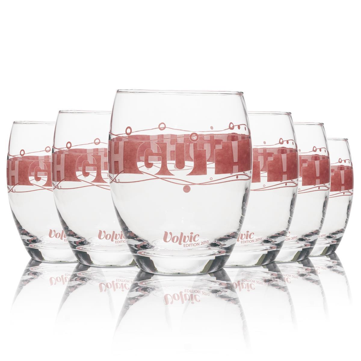 6x Volvic Water Glass Edition 2010 Tumbler Pink