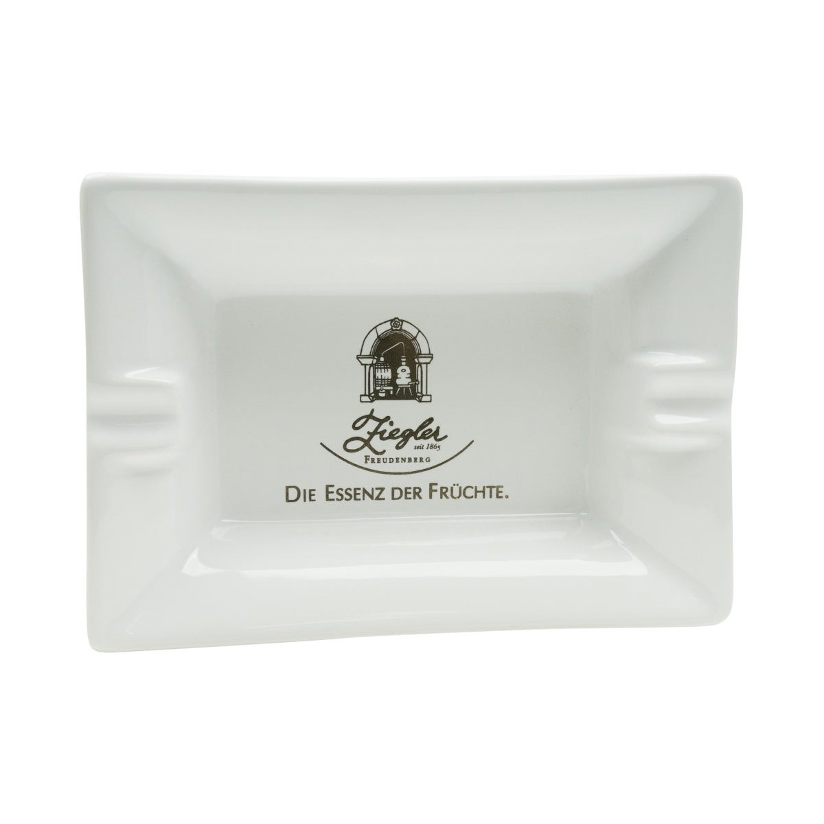 1x Ziegler liqueur ashtray, ceramic, white and gold