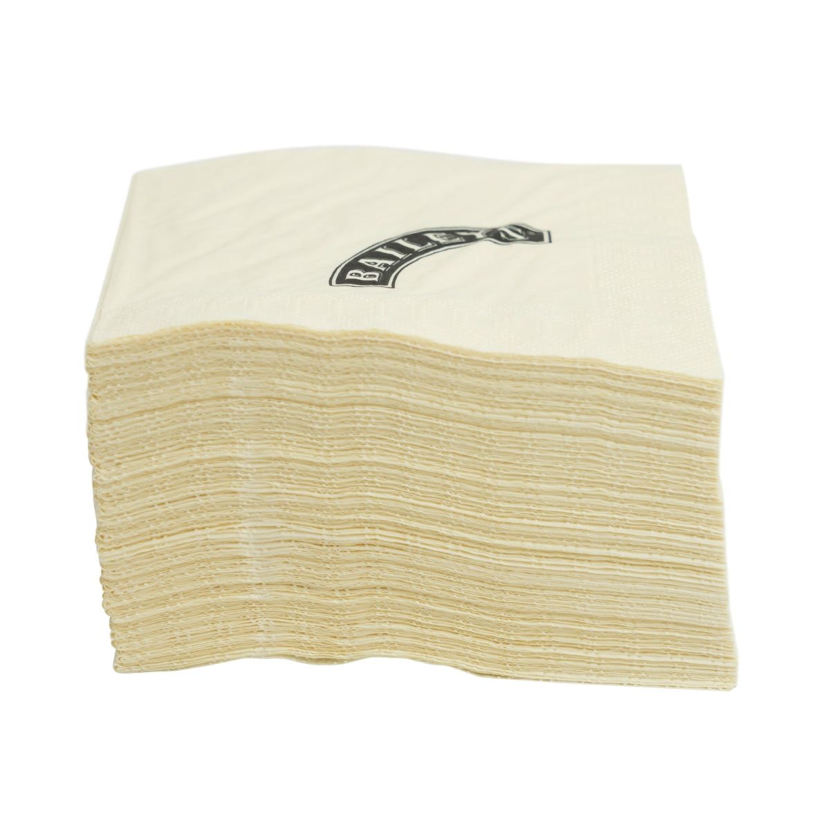 250x Baileys liqueur napkins, cream, curved logo – View 3