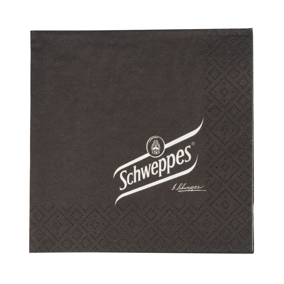250x Schweppes napkins Bar napkins Black Paper napkins Drip protection