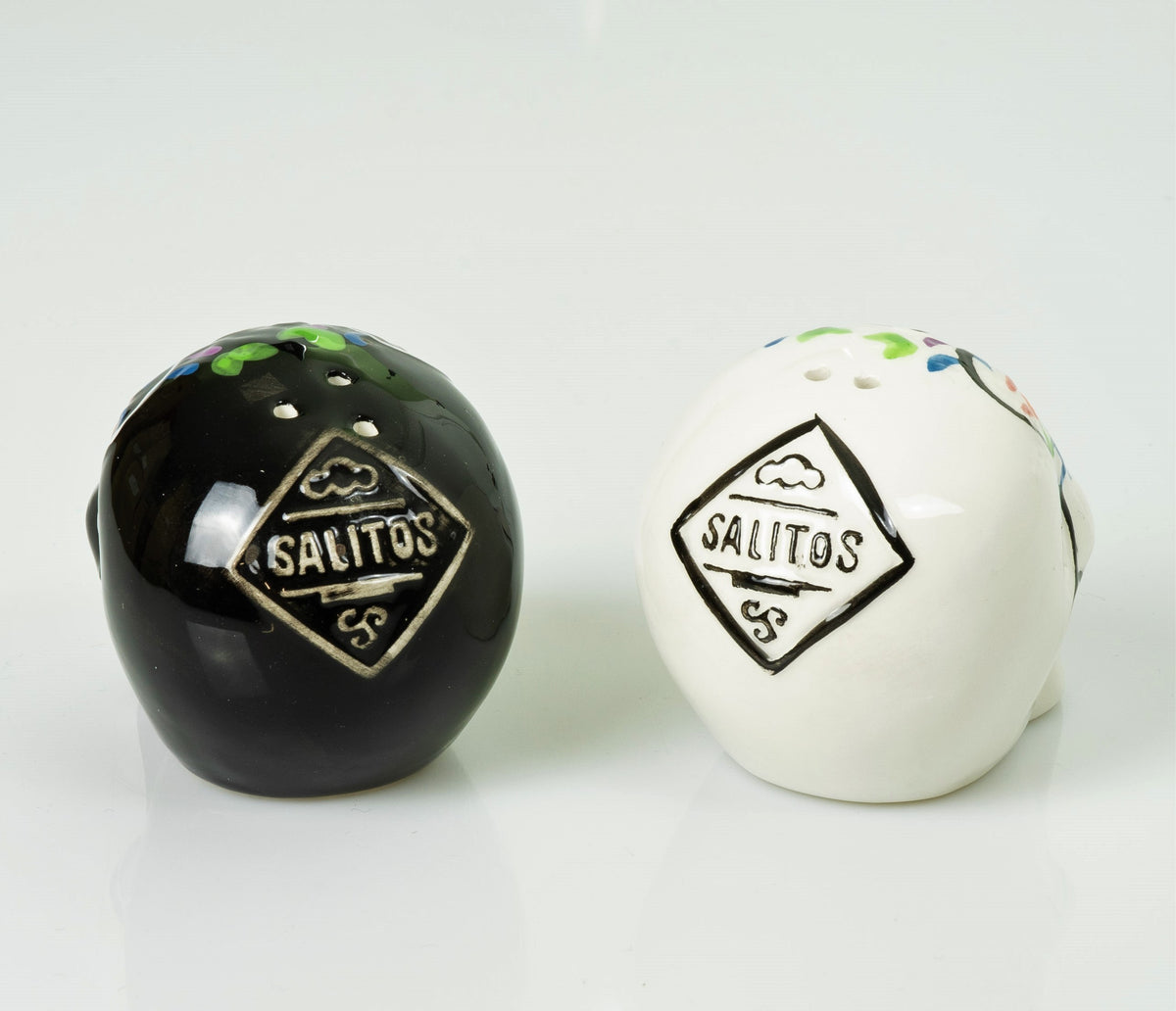 set of 2 Salitos Salt & Pepper Shakers White + Black for Tequila Shots Lemon – View 2