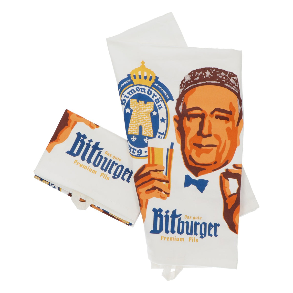 2x Bitburger beer dish towels Kitchen towels Retro look – View 2