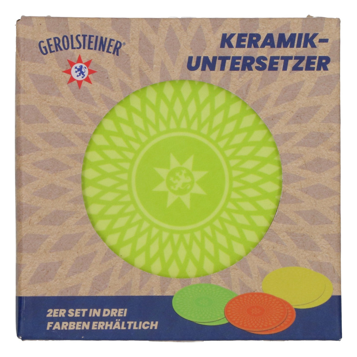 2x Gerolsteiner water coasters Glass coasters Drinks with cork base Ceramic Green – View 4